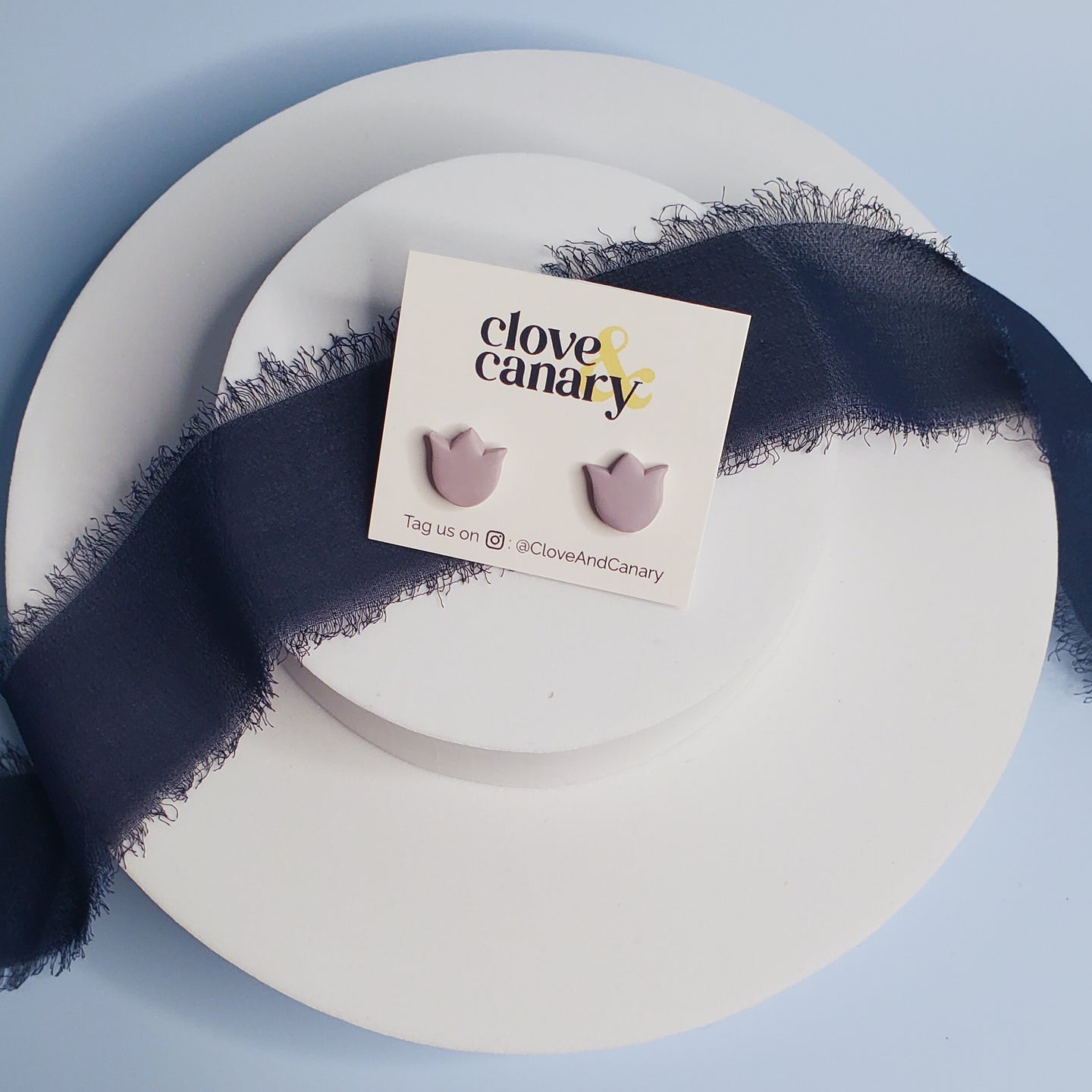 Purple Tulip Stud Earrings